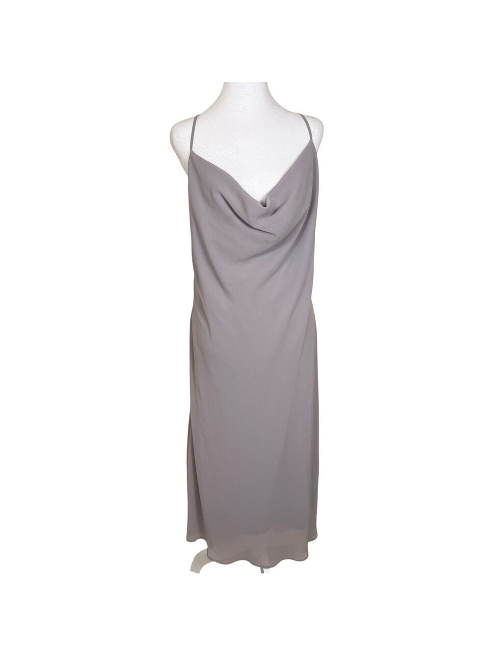 Show Me Your Mumu Cowl Neck Formal Slip Dress Grey Midi Length XXL